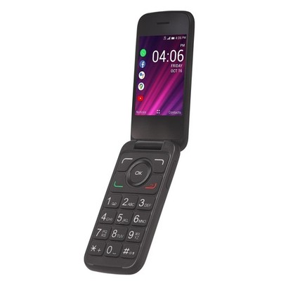 Total Wireless Alcatel MyFlip 2 4G LTE Flip Phone, 4GB, Black Prepaid Smartphone