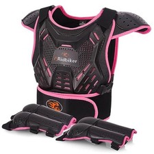 Kids Dirt Bike Gear Motorcycle Armor, Kids Chest Protector Motocross Pink