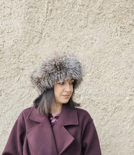 Real Fox Fur Headband in silver brown color the ideal Winter Earwarmer Accessory