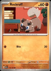 Rockruff 116/197 Obsidian Flames Common Pokemon Card
