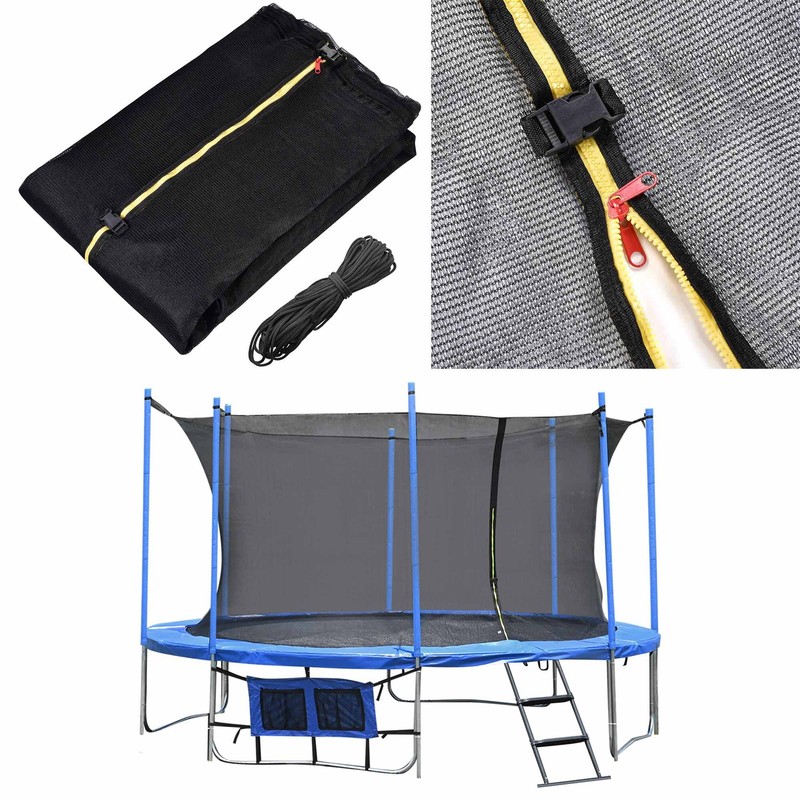 Yescom Trampoline Round Enclosure Net 15Ft 8 Pole Fence Mesh Closeout