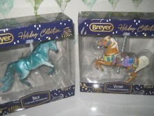 Breyer Holiday Collection Nalu Unicorn & Victory Carousel Christmas Ornaments