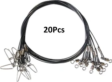 Líderes de Pesca de Acero con Giratorios y Mosquetones de 125LB 19.68 pulgadas