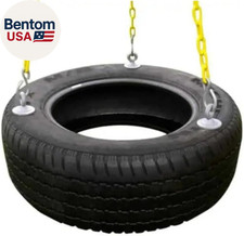 Heavy-Duty 3-Chain Rubber Tire Swing Seat with Adjustable Coated Swing Chains -