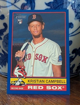 #ad Kristian Campbell 2025 Topps Heritage High Number Blue Border Rookie Card $2.00