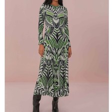 NWT | FARM Rio Black Lace Nature Midi Dress | Sz XS