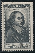 TIMBRE FRANCE 614** Blaise pascal  1944
