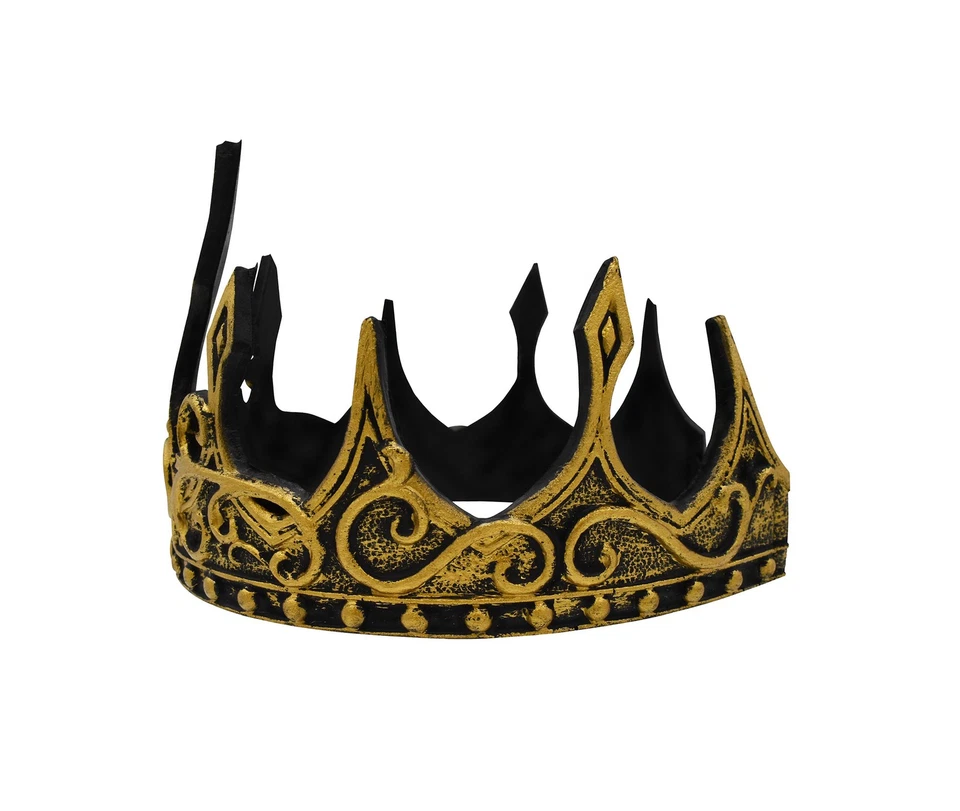 Renaissance Medieval Ancient Gold Prince King Queen Crown Hat Costume Adult - Image 3 of 4