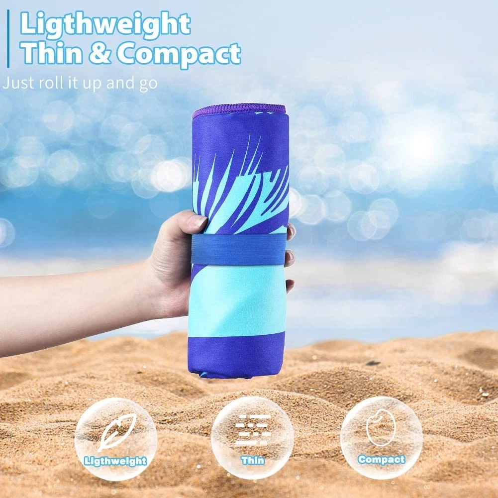 2 Pack Microfiber Lightweight Beach Towel 71"x32" Oversized Extra Large Thin ...