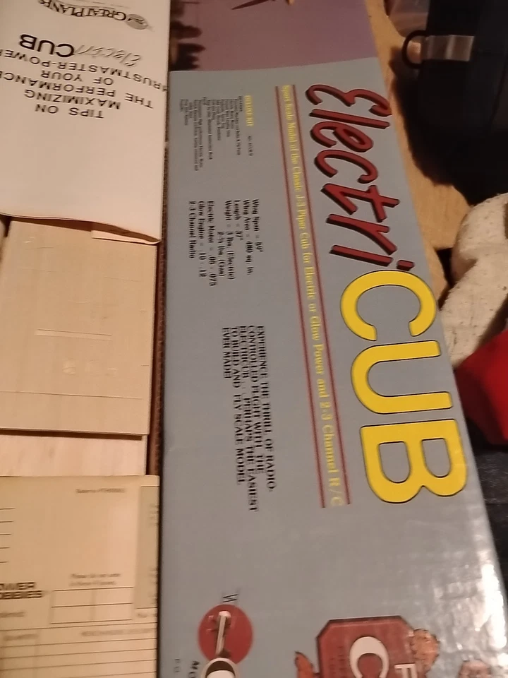 Nuevo de Lote Antiguo Grandes Aviones Eléctrico Eléctrico Eléctrico CUB J-3 PIPER Modelo Avión Kit Foto 3 de 4