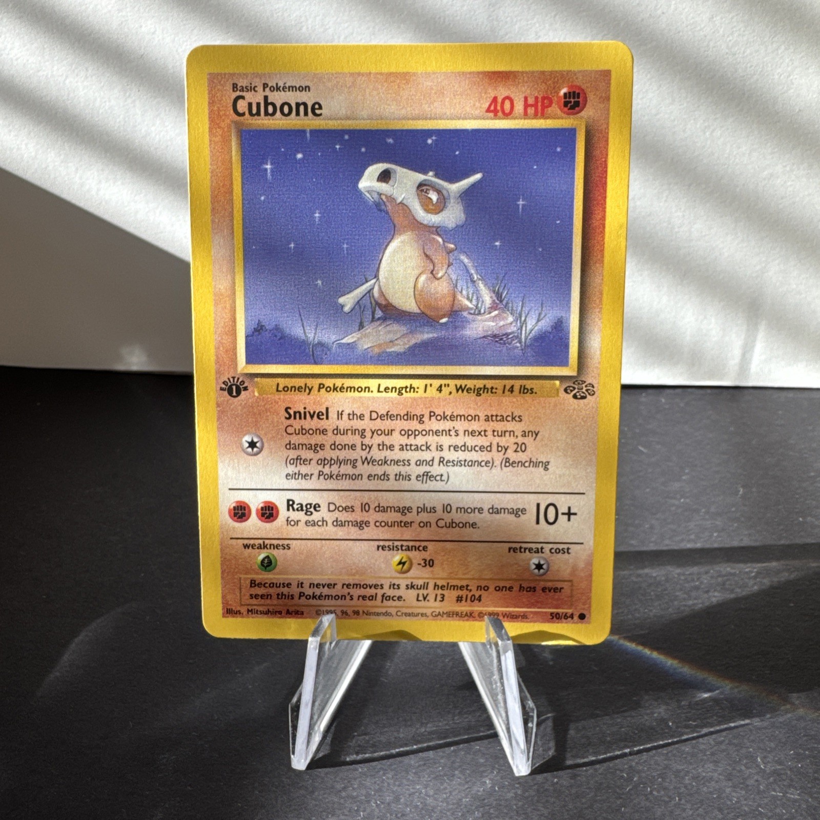 NM Cubone 50/64 1st Edition Jungle Common Pokemon Card NEAR MINT