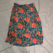 Sag Harbor Women s L Tropical Floral Print A Line Maxi Skirt mad in USA Vintage