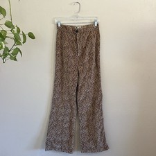 Vintage 70 s High Waisted Velvet Floral Pants
