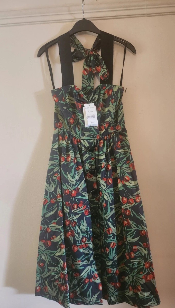 mid length halter dress Mid-Length Halter Top Batik Dress 1969 Yellow / One Size Fits Most