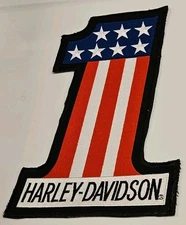 VTG OFFICIALLY LIC. #1 HARLEY DAVIDSON EXTRA LARGE VEST OR JACKET BACK PATCH NEW