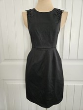 BCBGENERATION Little Black Dress With Glass Bead Fringe At Shoulders Sz 0 NWT