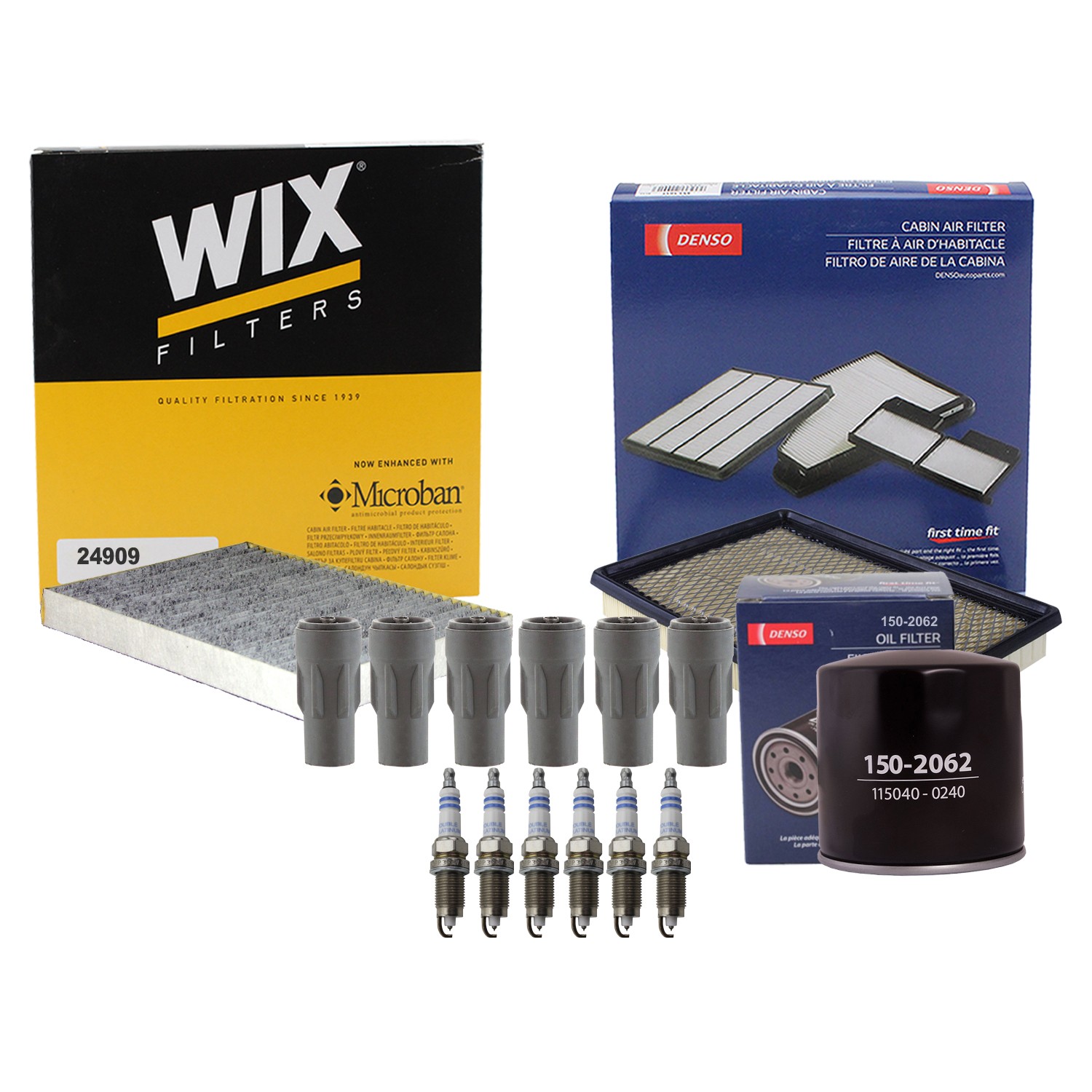 Denso Tune Up Kit Bosch 6 Spark Plugs  Boots Kit for Charger Magnum 300 3.5L V6