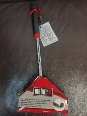 Weber 18  in 3-Sided Grill Brush BBQ NEW 