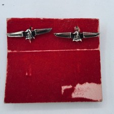 Vintage Ford Thunderbird Emblem Cuff Links 1958-59 Silver Tone Chrome Vintage Ford Thunderbird Emblem Cuff Links 1958-59 Silver Tone Chrome