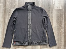 PRADA Soft Shell Jacket Nylon/Shell Mix Double Layered Look Black Women  s Sz L