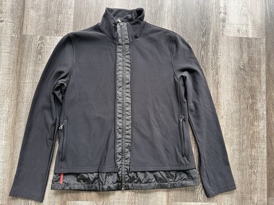 PRADA Soft Shell Jacket Nylon/Shell Mix Double Layered Look Black Women s Sz L