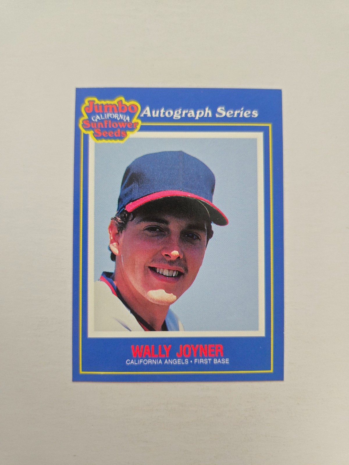 WALLY JOYNER 1990 JUMBO CALIFORNIA SUNFLOWER SEEDS #19 CALIFORNIA ANGELS