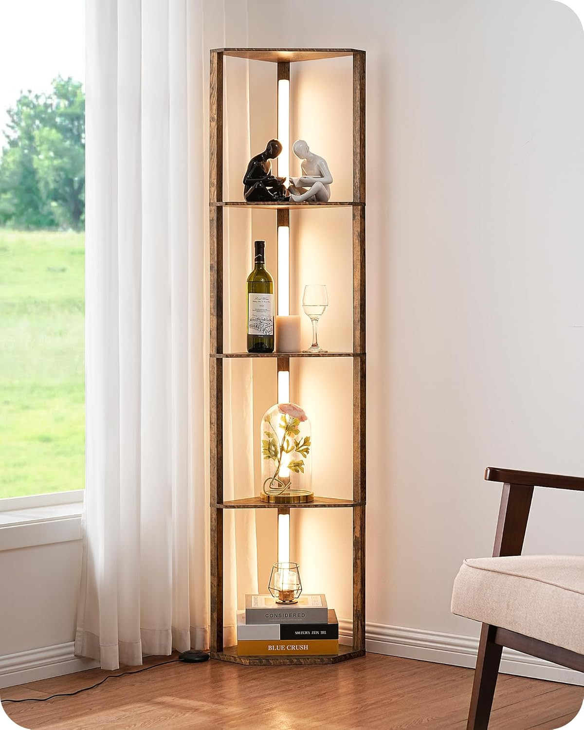 Smart Floor Lamp 3-in-1 - LED Stepless Dimming con Ripiani Integrati - 1