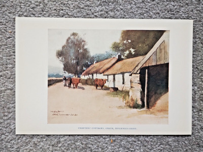 Crofters' Cottages, Onich, Inverness-shire - antiker Druck - 1929 (Verkäufer Ref v2)