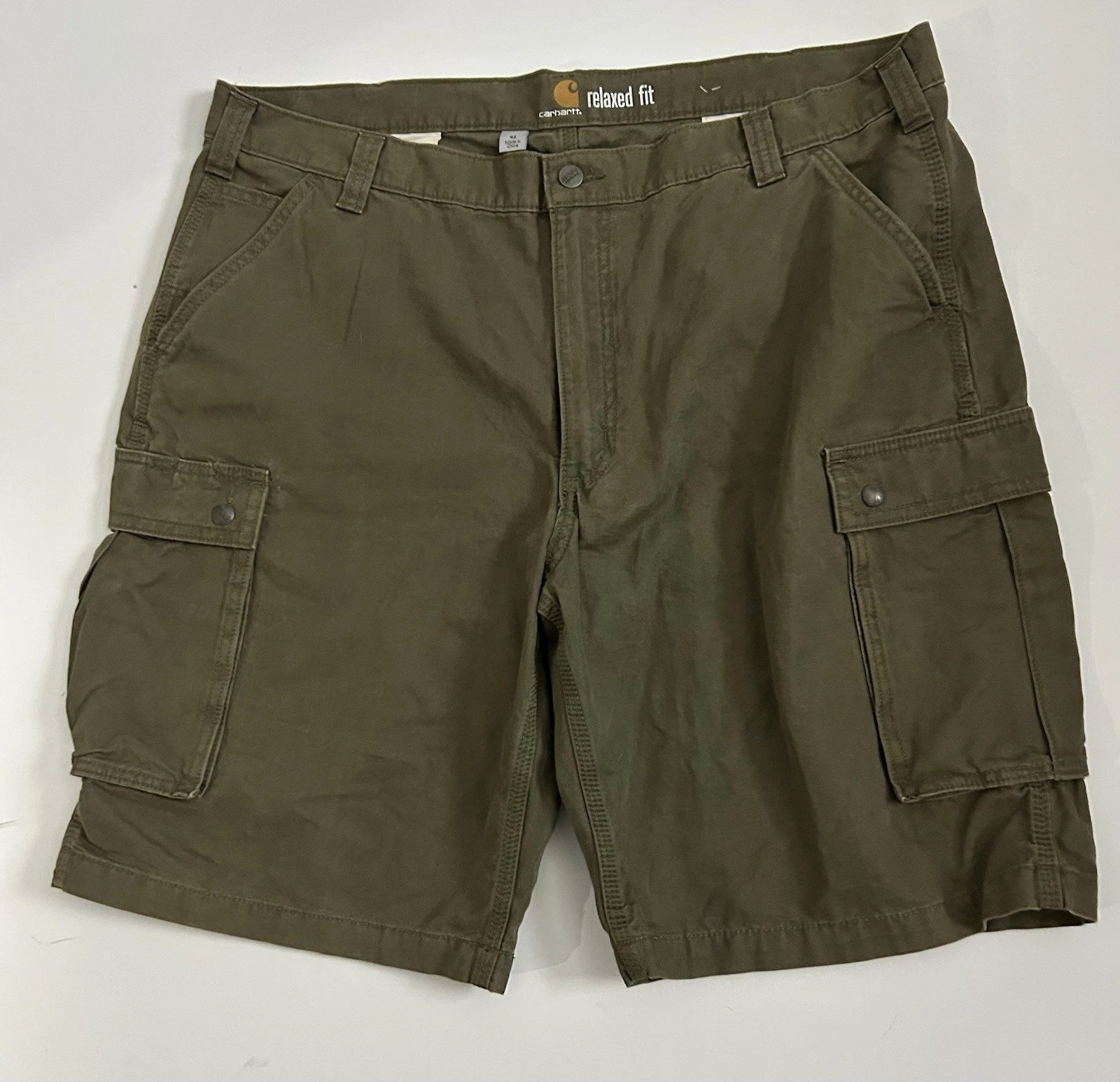Carhartt Cargo Shorts Mens Size 42 Olive Green Work Utility Hiking Relaxed Fit