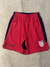 US Soccer Shorts - USA - Soccer Shorts - Youth Size Medium (10-12) 100% Polyest