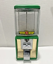 Vintage Northwestern GLASS Green Globe Candy Gumball Machine Model 60 NO KEY