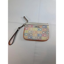 Pochette pochette Calvin Klein Rainbow Monogram bianca multicolore logo zip