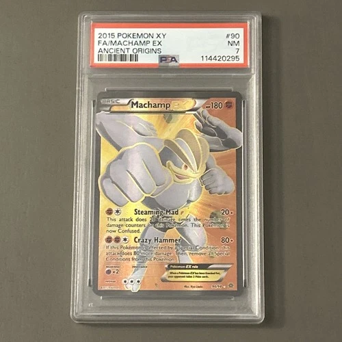 Pokemon TCG: 2015 Machamp EX (90 Full Art) 90/98 XY Ancient Origins Holo PSA 7