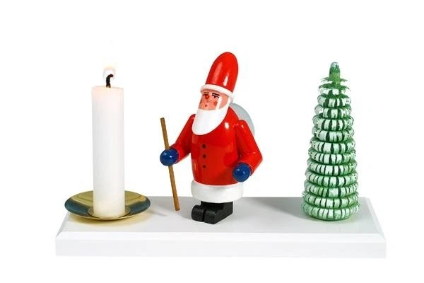 Porte-Cierge Père Noël Avec Arbre Hauteur 8Cm NEUF Porte-Cierge - Photo 1/1