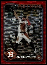 2024 Topps #203 Chas McCormick Red Crackle Foil #/199
