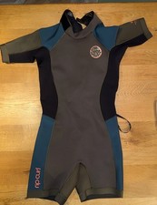 Rip Curl Dawn Patrol 2/2mm womens short sleeve shorty wetsuit back zip - Size 12