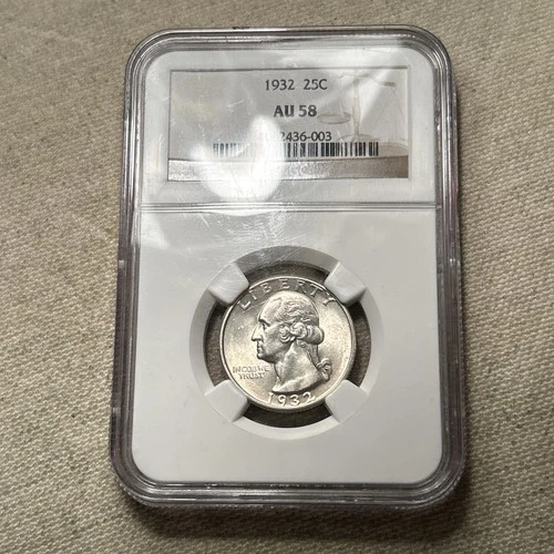 1932-P Washington Quarter NGC AU58- Free Shipping USA