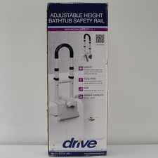 DRIVE Bathtub Safety Rail  White  Adjustable  300 lb capacity  New Opened Box