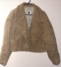 Old ISSEY MIYAKE IS corduroy Half Coat Jacket Blouson Women Size M