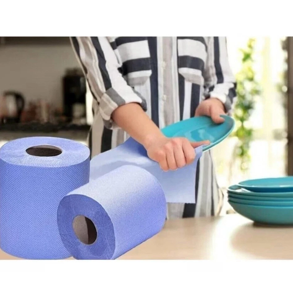 Wall-Mounted Centrefeed Dispenser AND Blue Paper Rolls for Kitchens Garages Etc - Image 3 of 4