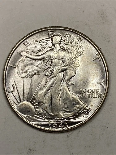 1943 Walking liberty Half .50. Uncirculated Detail.
