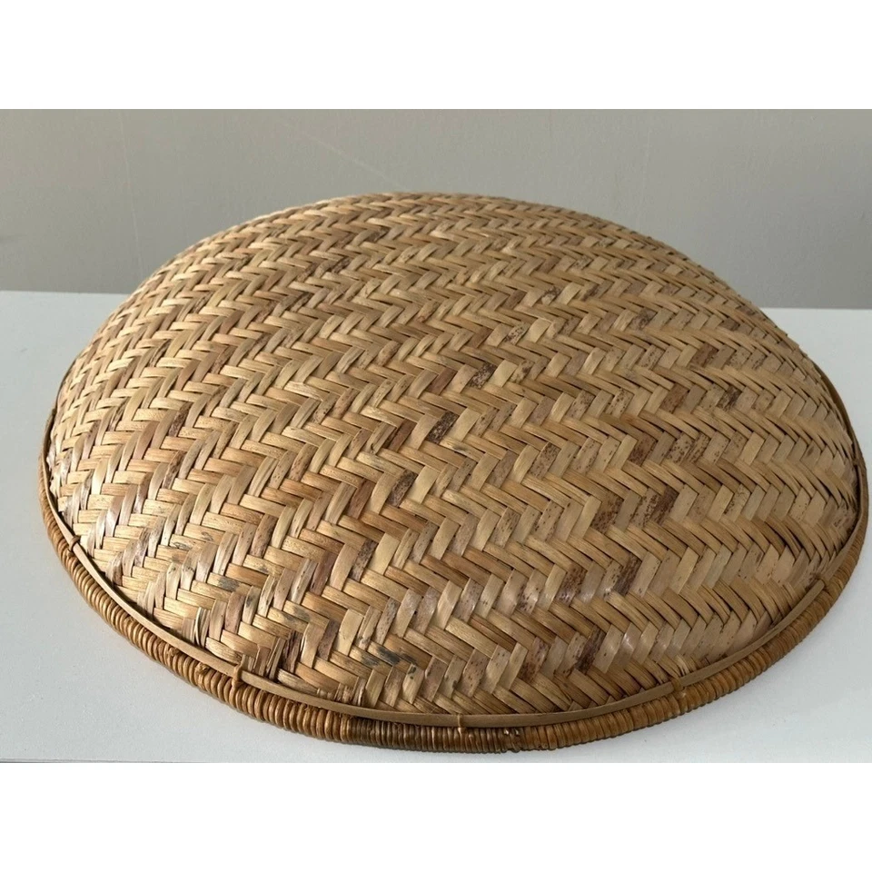 Cesta de bambú tejida - Decoración de granja bohemia - Frutero de ratán para servir Foto 3 de 4