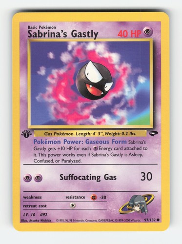 Gym Challenge #097/132 Sabrina's Gastly 1ère édition commune presque comme neuve ou mieux