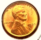 1939-P Lincoln Wheat Cent Penny GEM RED BU From an Original Bank Roll