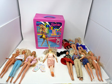 1989 Vintage Vinyl BARBIE Doll Case with 80  s 90s Dolls Bent Straight Lot 11