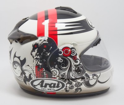 Arai Vector-2 DOT Snell Motorcycle Helmet Size Medium / Large M/L Skull Red Eyes