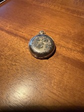 Gold colored Pocket Watch White Dial Roman Numerals Seconds Hand