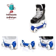 Convenient Wheeled Skate Protector - Easy Roll from Room to Ice - Blue Design