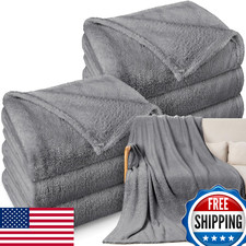Tinideya 6 Pack Sherpa Fleece Throw Blankets Bulk 50"x 60" Soft Plush Wedding Th