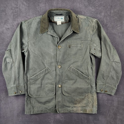 #ad Vintage LL Bean Original Field Coat Mens Medium Green Work Utility Chore Barn $59.97